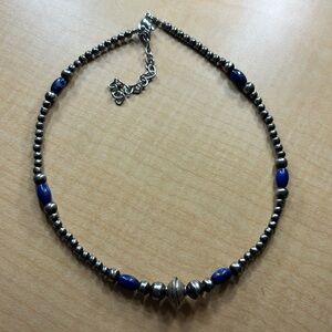 Genuine Navajo Pearl and Lapis Necklace